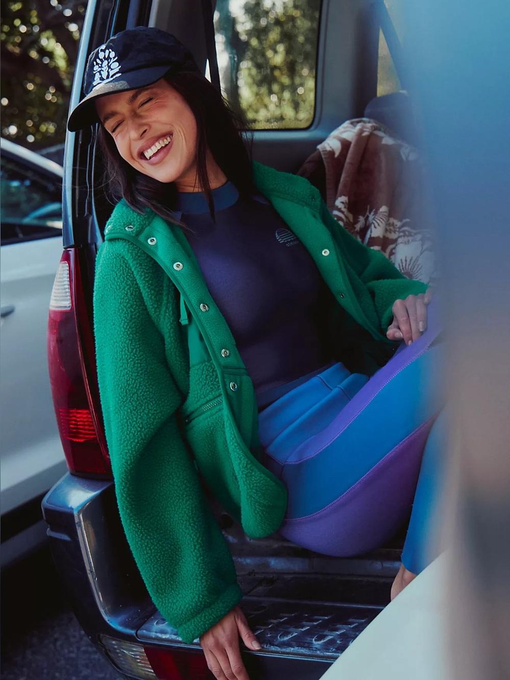Free people Hit The Slopes Fleece Jacket green glow